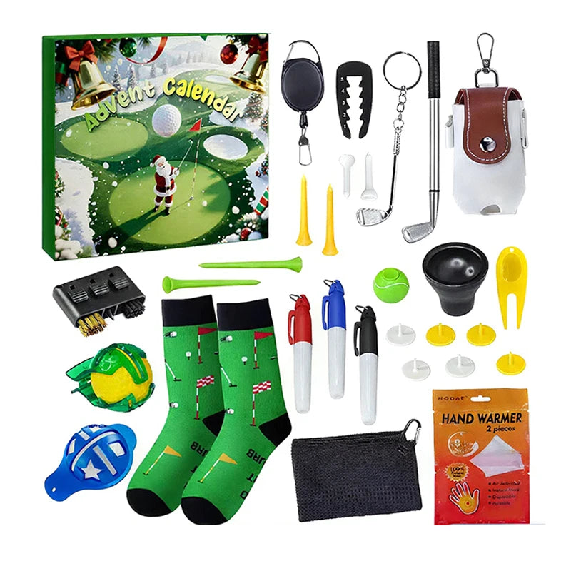 Christmas Golf Set Advent Calendar Gift 2025 Family Friends Countdown 24 Days Outdoor Sports Tool Blind Box For Golf Enthusiasts