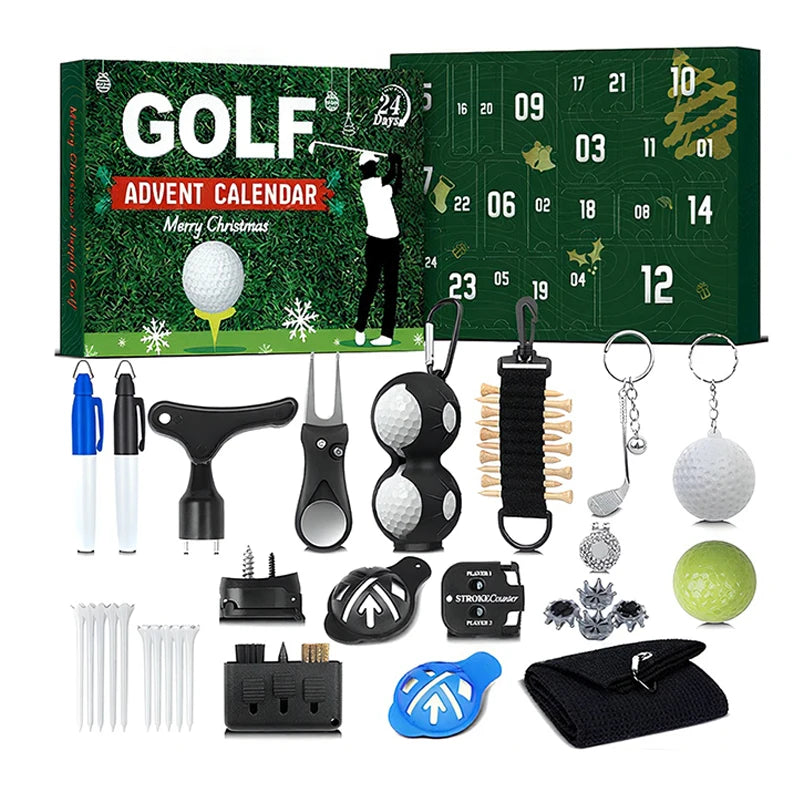 Christmas Golf Set Advent Calendar Gift 2025 Family Friends Countdown 24 Days Outdoor Sports Tool Blind Box For Golf Enthusiasts