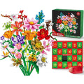 2025 Christmas Countdown Bouquet Building Blocks 24 Days Advent Calendar Surprise Blind Box for Kids Adults Holiday DIY Gifts