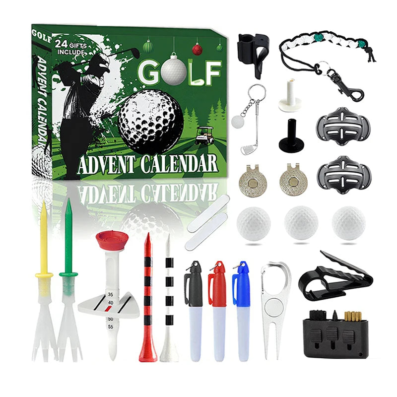Christmas Golf Set Advent Calendar Gift 2025 Family Friends Countdown 24 Days Outdoor Sports Tool Blind Box For Golf Enthusiasts
