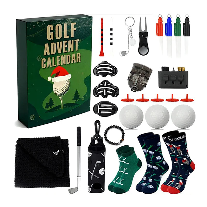 Christmas Golf Set Advent Calendar Gift 2025 Family Friends Countdown 24 Days Outdoor Sports Tool Blind Box For Golf Enthusiasts