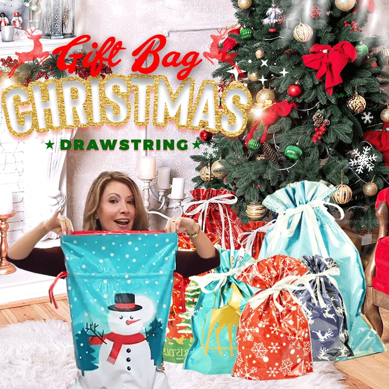 Christmas Drawstring Gift Bags