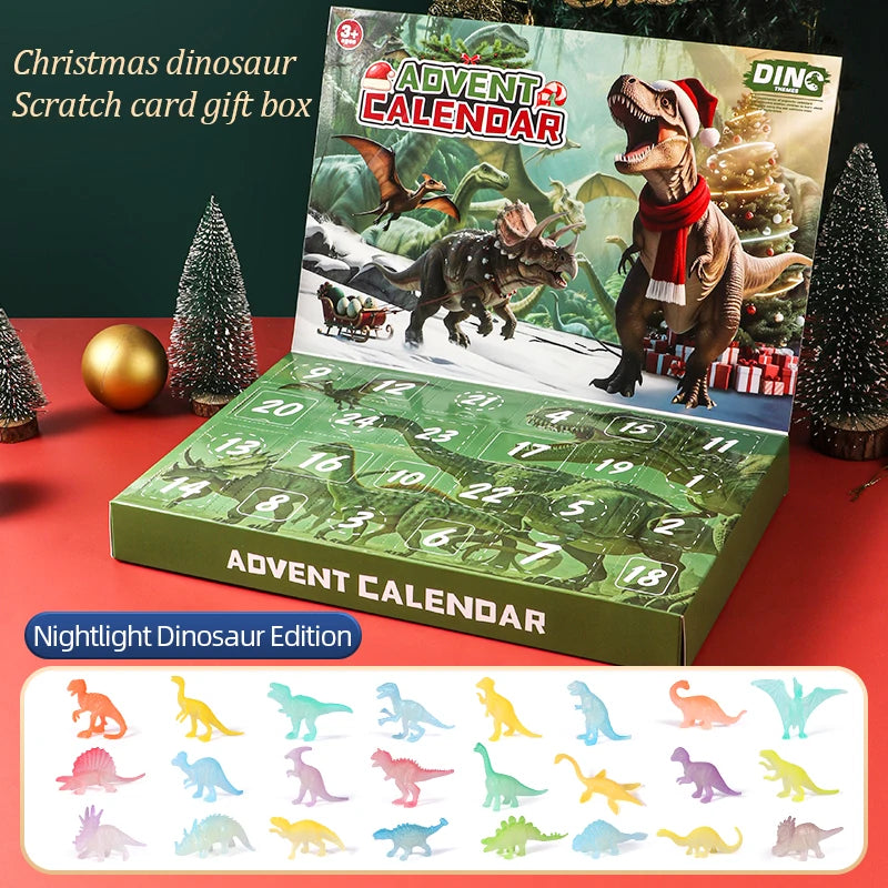 Advent Calendar 2025 Dinosaur Toys 24 Days Countdown Calendar to Christmas Surprise Toys Set with Different Dinosaur Figurine Gi