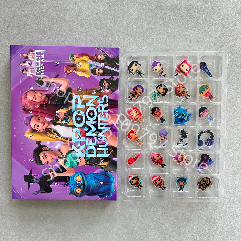 Kpop Demon Hunters Christmas Advent Calendar Huntrix Rumi Mira Zoey SAJA Boys Derpy Tiger Blind Box Toys New Year's Decor Gifts