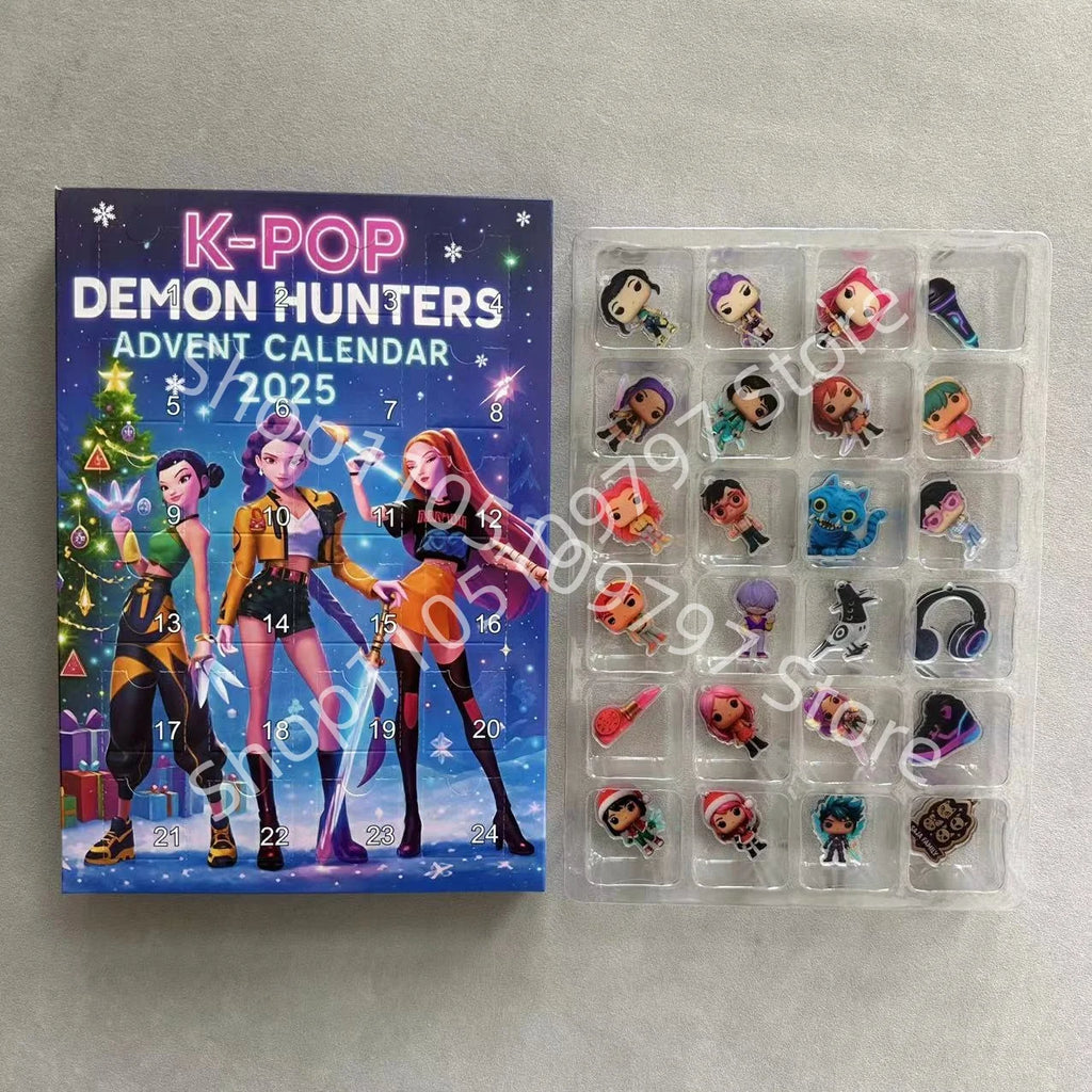 Kpop Demon Hunters Christmas Advent Calendar Huntrix Rumi Mira Zoey SAJA Boys Derpy Tiger Blind Box Toys New Year's Decor Gifts