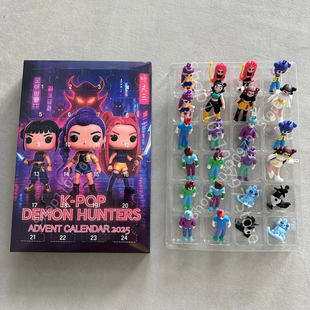 Kpop Demon Hunters Christmas Advent Calendar Huntrix Rumi Mira Zoey SAJA Boys Derpy Tiger Blind Box Toys New Year's Decor Gifts