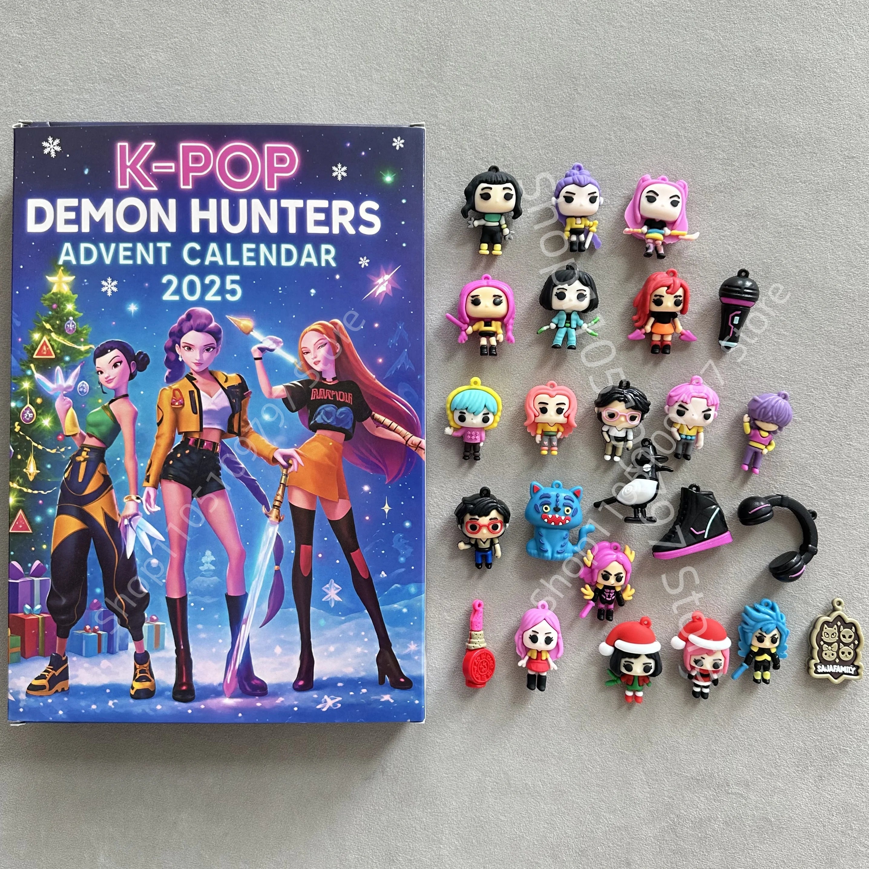 Kpop Demon Hunters Christmas Advent Calendar Huntrix Rumi Mira Zoey SAJA Boys Derpy Tiger Blind Box Toys New Year's Decor Gifts