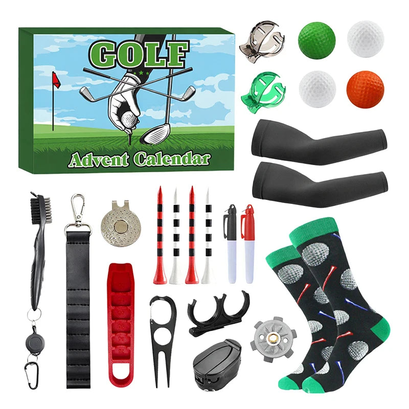 Christmas Golf Set Advent Calendar Gift 2025 Family Friends Countdown 24 Days Outdoor Sports Tool Blind Box For Golf Enthusiasts