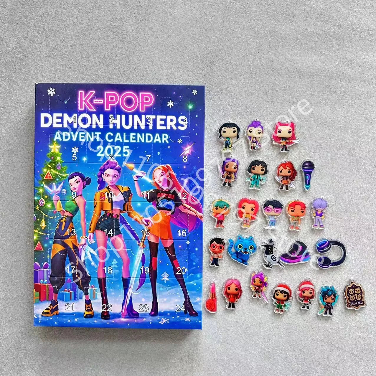 Kpop Demon Hunters Christmas Advent Calendar Huntrix Rumi Mira Zoey SAJA Boys Derpy Tiger Blind Box Toys New Year's Decor Gifts