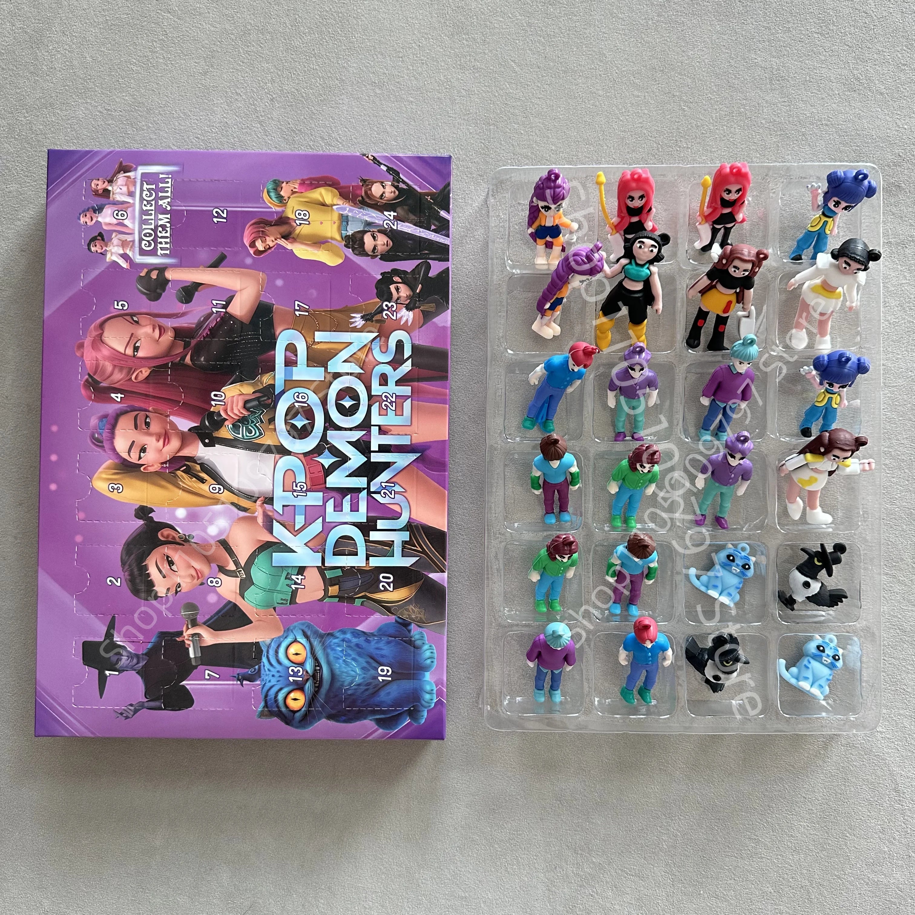 Kpop Demon Hunters Christmas Advent Calendar Huntrix Rumi Mira Zoey SAJA Boys Derpy Tiger Blind Box Toys New Year's Decor Gifts