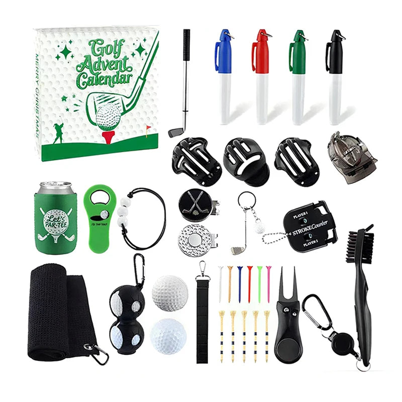 Christmas Golf Set Advent Calendar Gift 2025 Family Friends Countdown 24 Days Outdoor Sports Tool Blind Box For Golf Enthusiasts