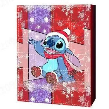 MINISO Advent Calendar Stitch Cartoon Doll Christmas Atmosphere Decorative Gifts New Year 24 Days Countdown Surprise Blind Box