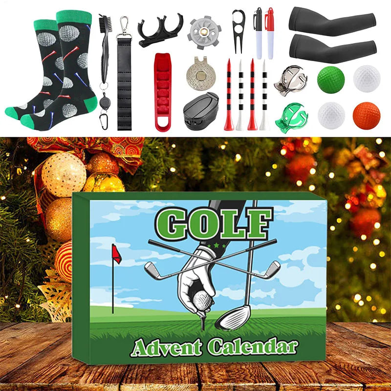Christmas Golf Set Advent Calendar Gift 2025 Family Friends Countdown 24 Days Outdoor Sports Tool Blind Box For Golf Enthusiasts