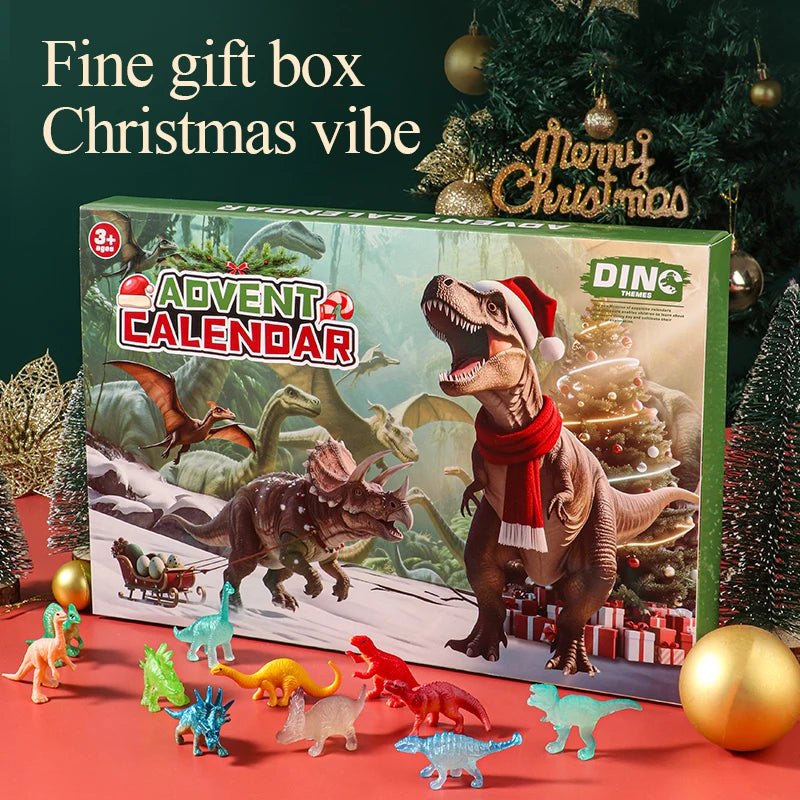 Advent Calendar 2025 Dinosaur Toys 24 Days Countdown Calendar to Christmas Surprise Toys Set with Different Dinosaur Figurine Gi