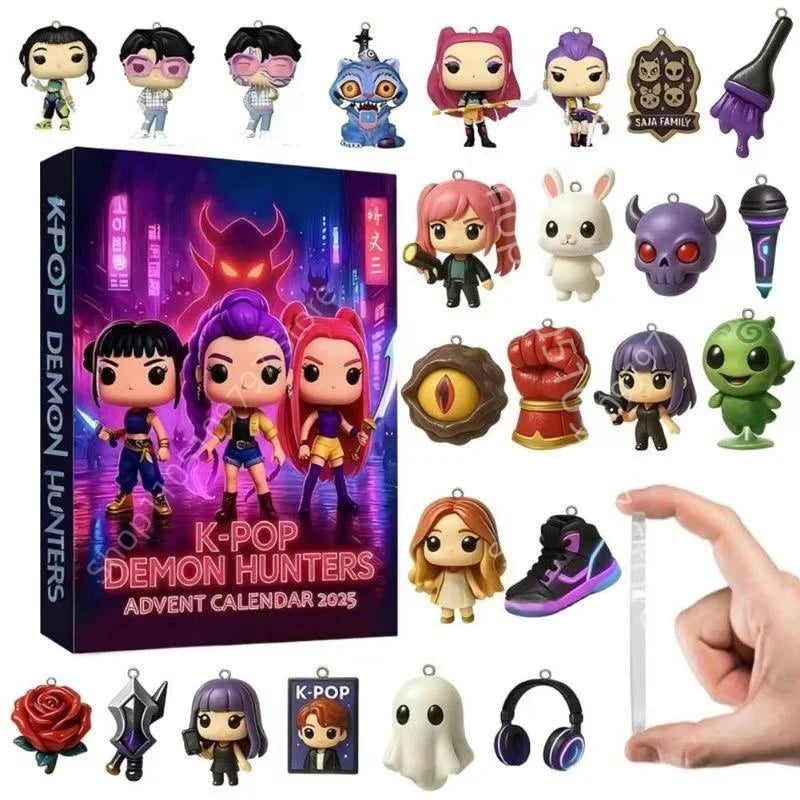 Kpop Demon Hunters Christmas Advent Calendar Huntrix Rumi Mira Zoey SAJA Boys Derpy Tiger Blind Box Toys New Year's Decor Gifts